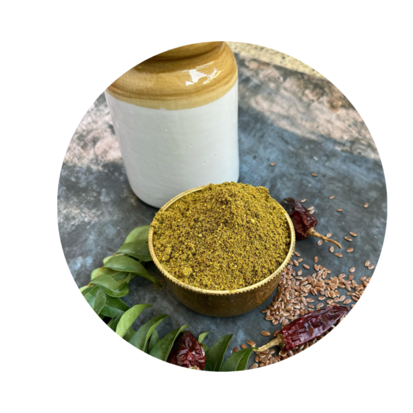 Curry leaves with Flaxseeds Podi